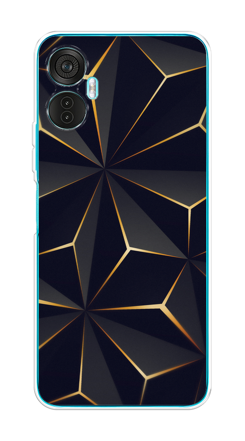 

Чехол на Itel Vision 5 Plus "Черные полигоны", Золотистый;черный, 3201150-3