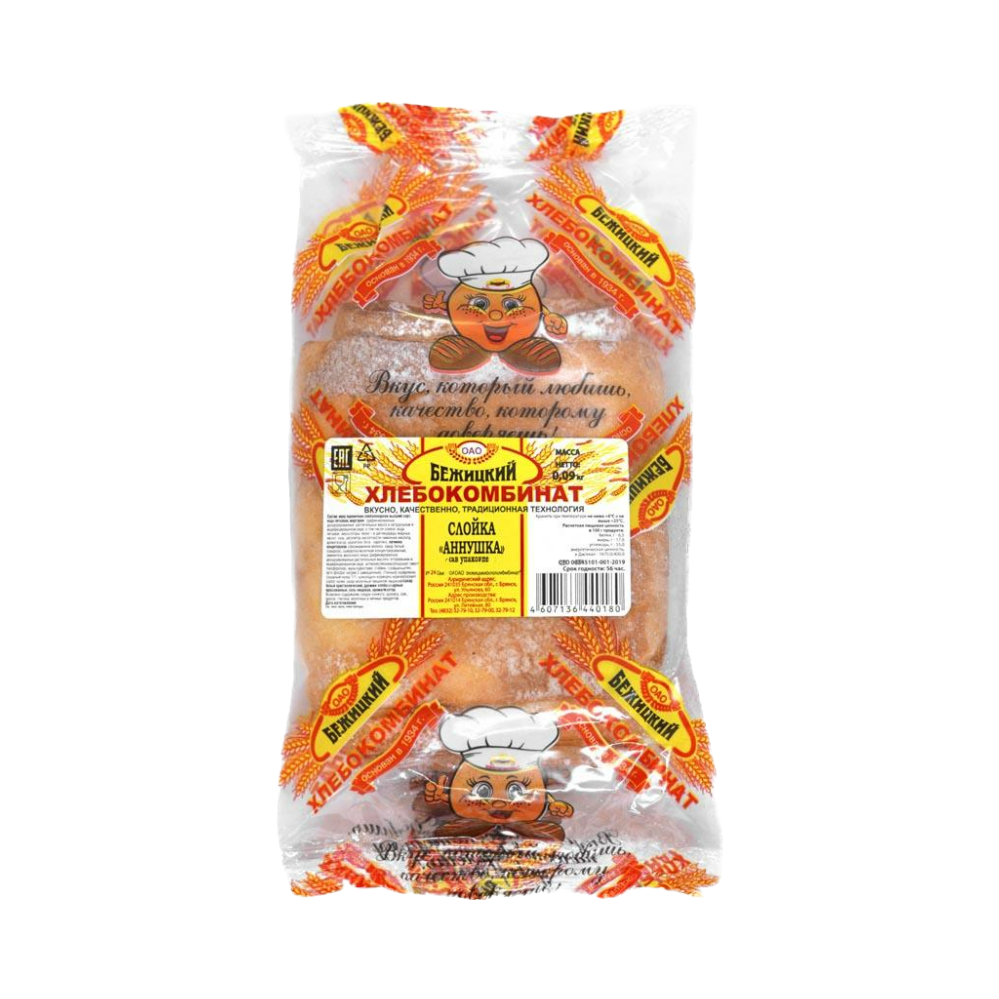 

Слойка аннушка с вар.сгущ.90г бежицкий хк