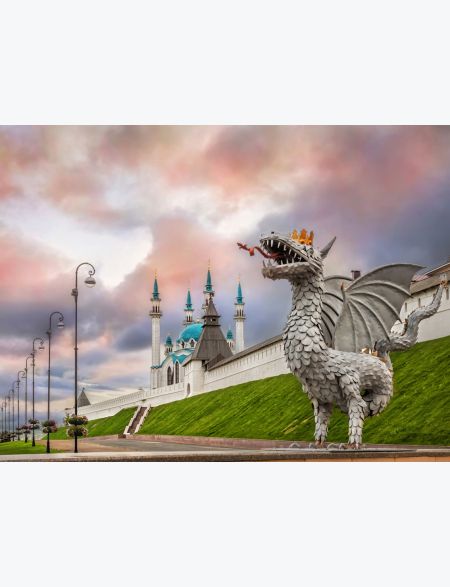 

Алмазная мозаика без подрамника Зилант у Мечети, 90x70 см, 54756, РА-061
