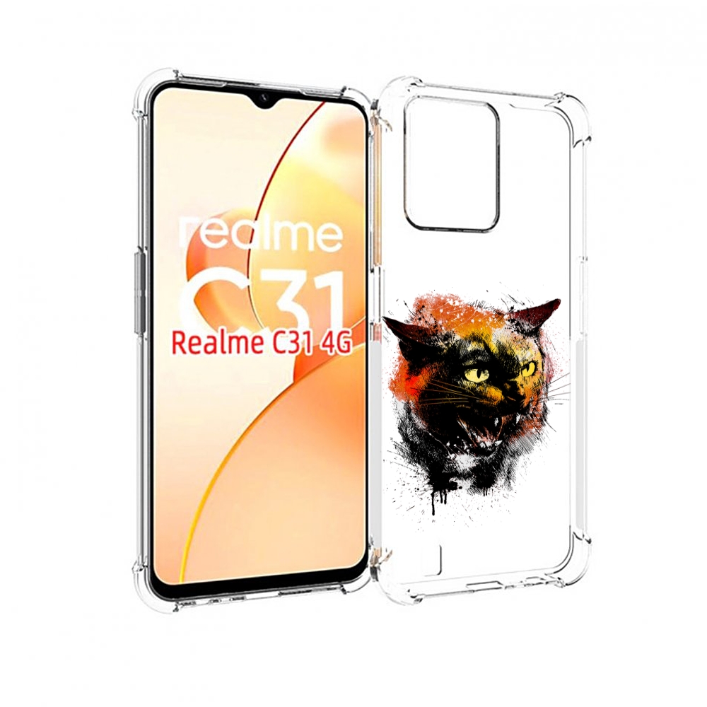 

Чехол MyPads сиамский кот для OPPO Realme C31, Прозрачный, Tocco