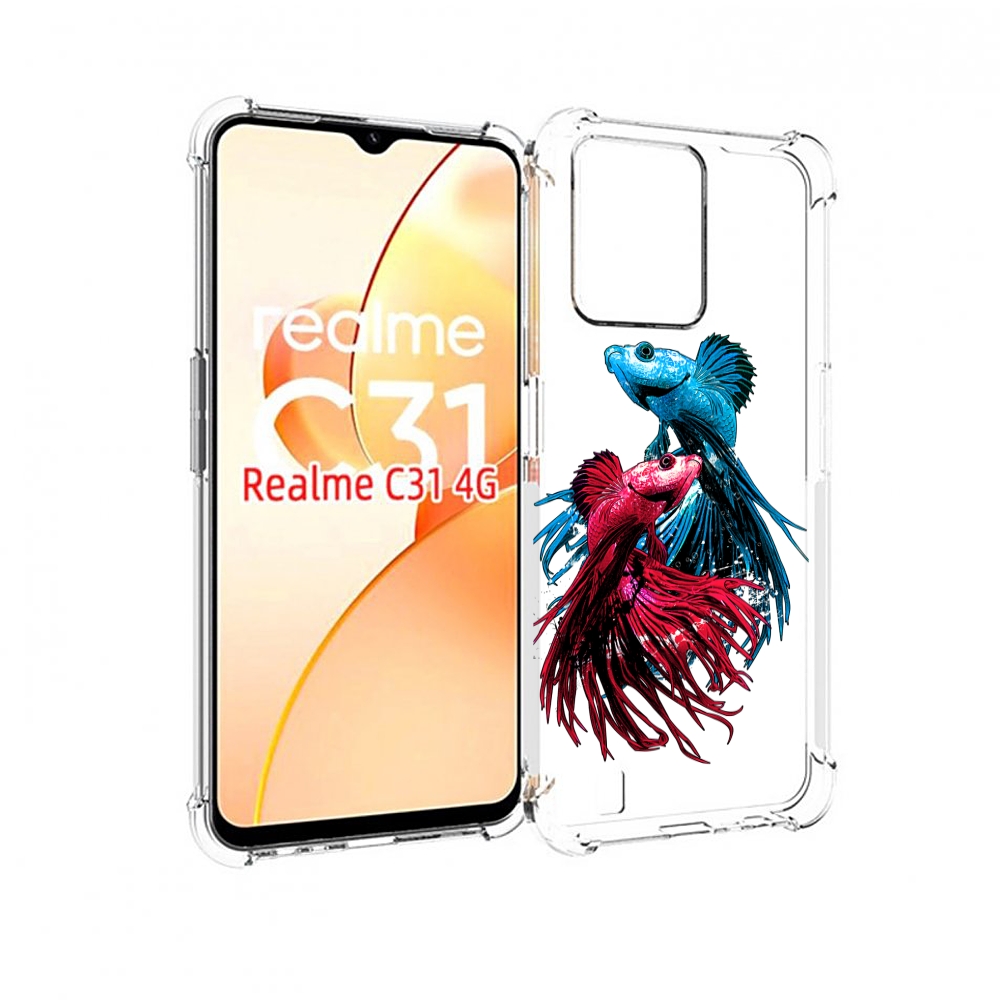 

Чехол MyPads рыбы петушки для OPPO Realme C31, Прозрачный, Tocco