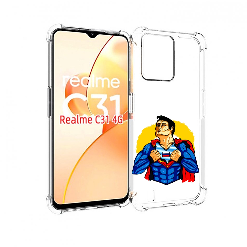 

Чехол MyPads русский супермен для OPPO Realme C31, Прозрачный, Tocco