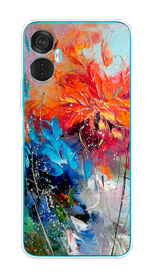 

Чехол на Itel Vision 5 Plus "Абстрактные цветы", Оранжевый;синий, 3201150-4
