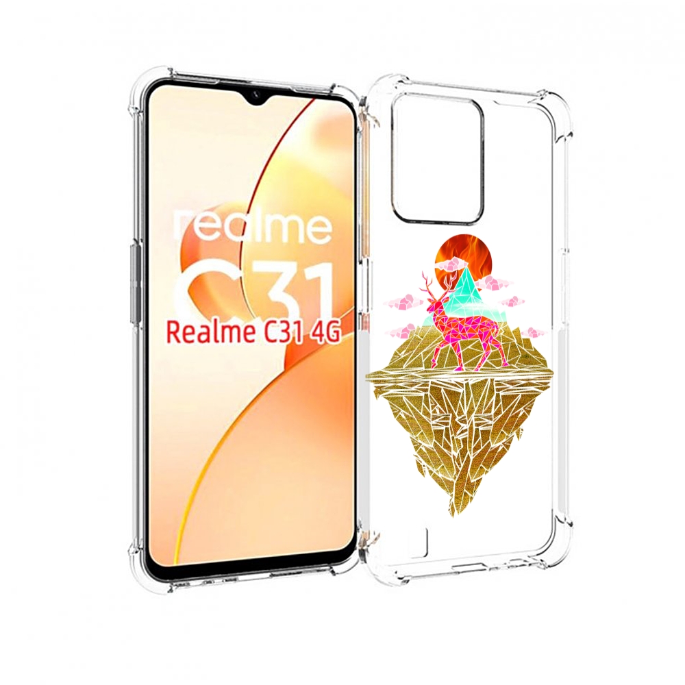 

Чехол MyPads розовый олень абстракция для OPPO Realme C31, Прозрачный, Tocco