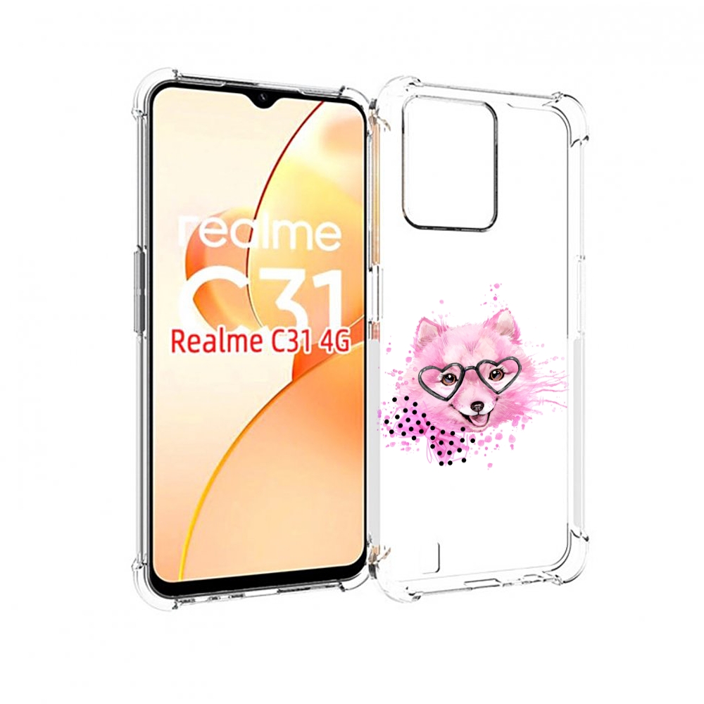 

Чехол MyPads розовый волченок для OPPO Realme C31, Прозрачный, Tocco