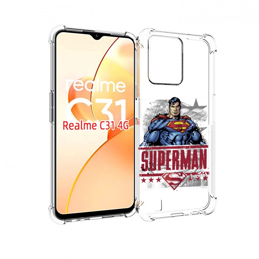 

Чехол MyPads рисунок супермен для OPPO Realme C31, Прозрачный, Tocco