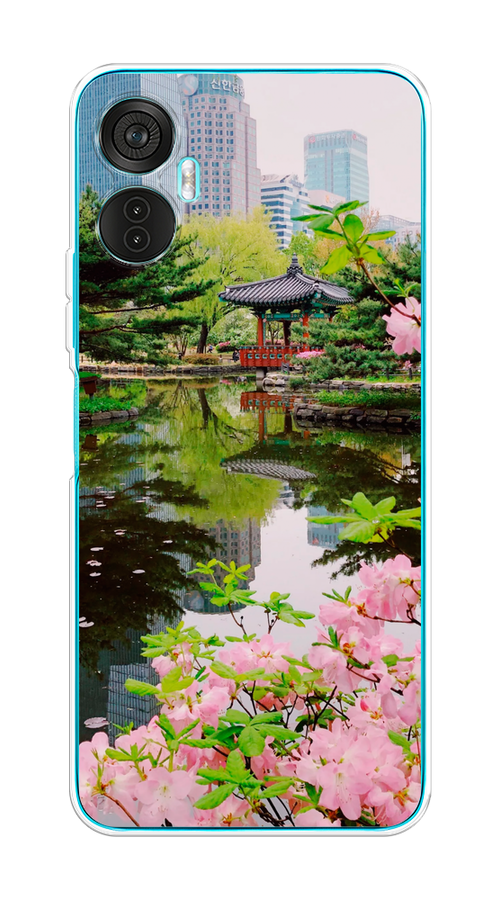 

Чехол на Itel Vision 5 Plus "Сакура возле озера", Зеленый;розовый;голубой, 3201150-2