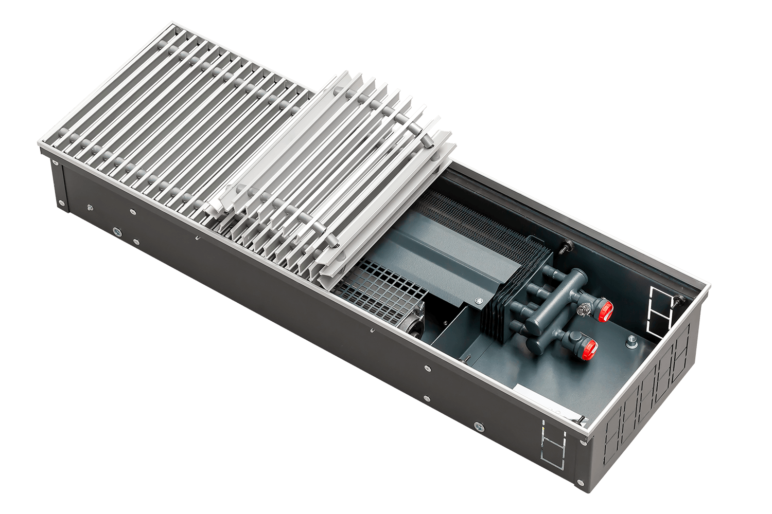 Конвектор отопления Techno Power Vent KVZVh 270-130-2600 (RH04002289) серый встраиваемый конвектор techno power vent kvzvh 270 130 2000 rh04002283