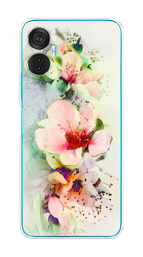 

Чехол на Itel Vision 5 Plus "Нежные цветы", Зеленый;розовый, 3201150-2