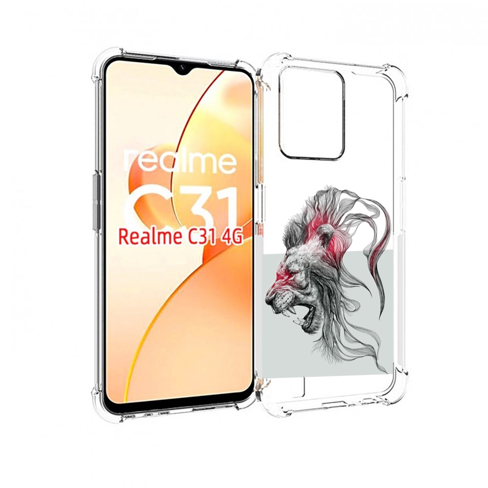 

Чехол MyPads разъяренный лев для OPPO Realme C31, Прозрачный, Tocco
