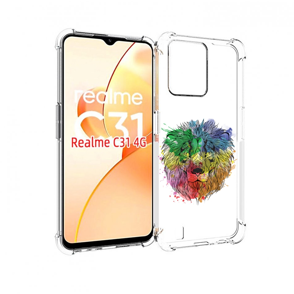 

Чехол MyPads разноцветный гордый лев для OPPO Realme C31, Прозрачный, Tocco