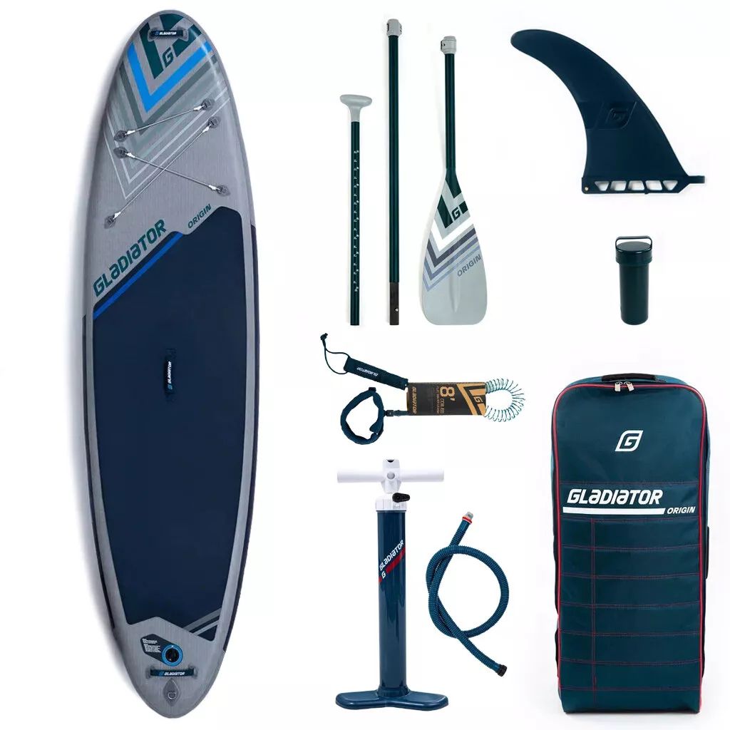 фото Sup-доска gladiator origin 10,8' 329х86х15 см, насос, весло, лиш, ремнабор, до 120 кг