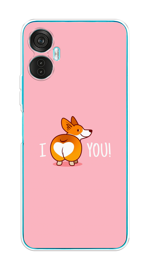 

Чехол на Itel Vision 5 Plus "Корги I love you", Розовый;коричневый;белый, 3201150-1