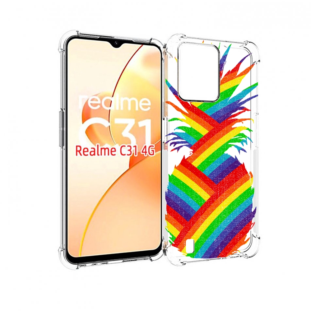 

Чехол MyPads радужный ананас для OPPO Realme C31, Прозрачный, Tocco