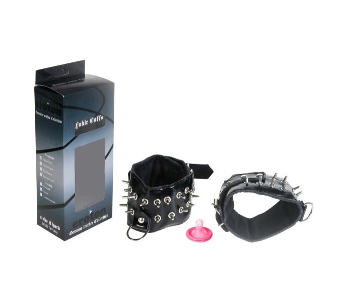 Поножи TOYFA LEATHER лакированные черные р-р S/M