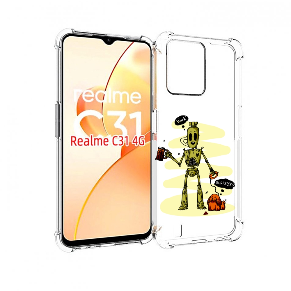

Чехол MyPads прикольный робот для OPPO Realme C31, Прозрачный, Tocco
