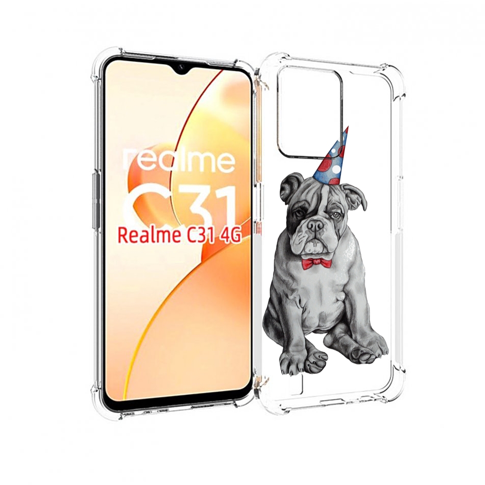 

Чехол MyPads праздничный щенок для OPPO Realme C31, Прозрачный, Tocco