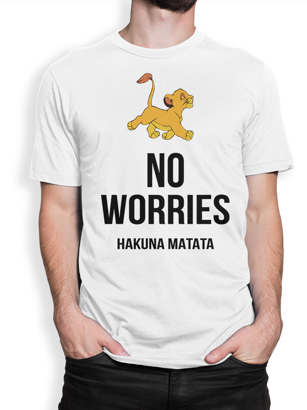 фото Футболка мужская design heroes no worries / не беспокойся / лев симба64 белая xl