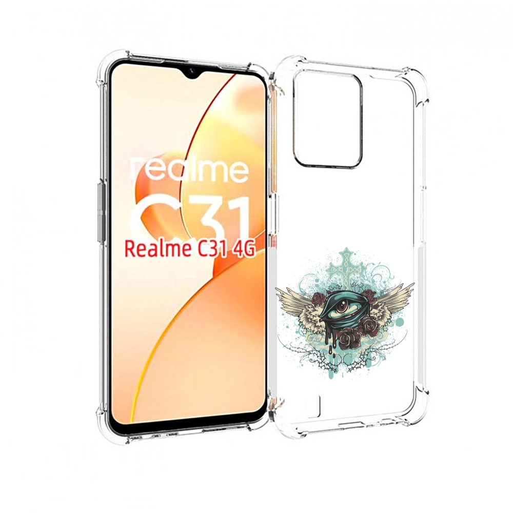 

Чехол MyPads плачущий глаз с крыльями для OPPO Realme C31, Прозрачный, Tocco