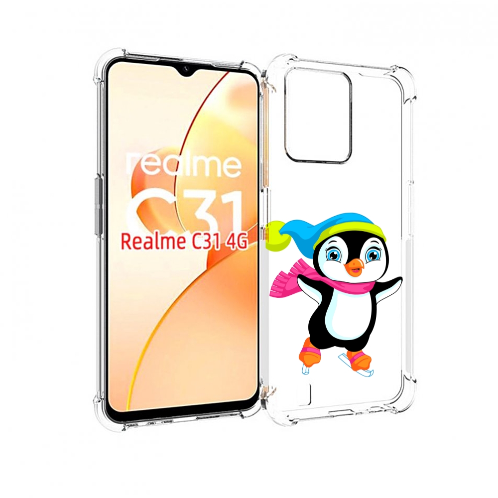 

Чехол MyPads пингвин на коньках для OPPO Realme C31, Прозрачный, Tocco