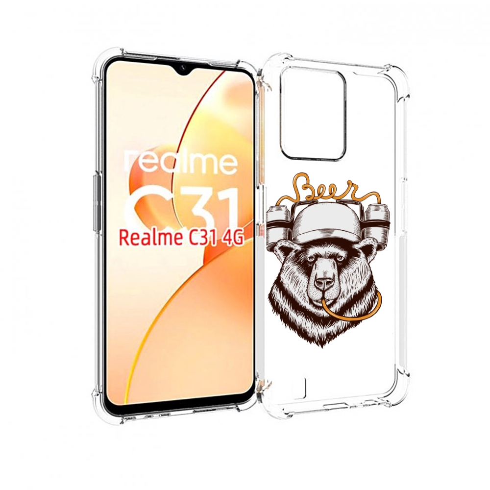 

Чехол MyPads пивной медведь для OPPO Realme C31, Прозрачный, Tocco