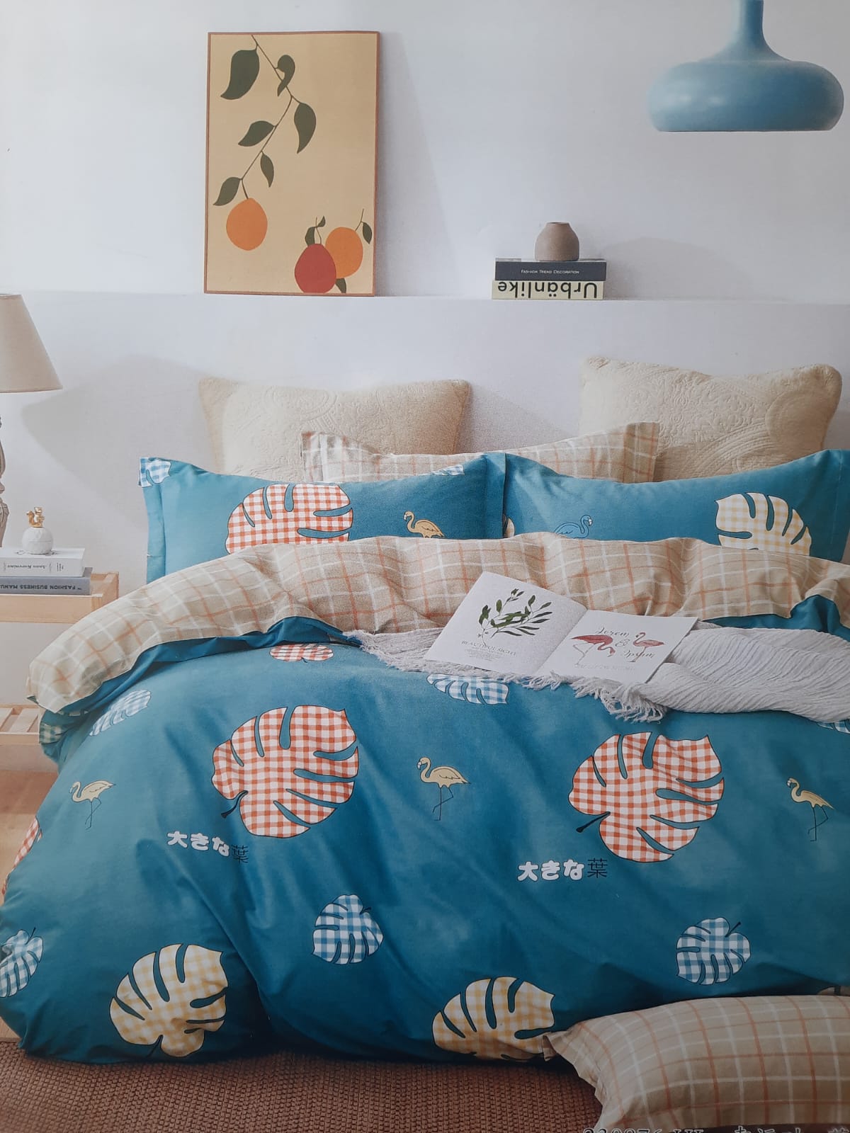 Комплект постельного белья Униратов Текс евро, сатин 100% хлопок, листья