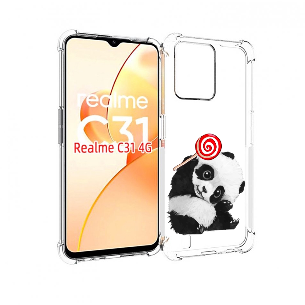 

Чехол MyPads панда с леденцом для OPPO Realme C31, Прозрачный, Tocco