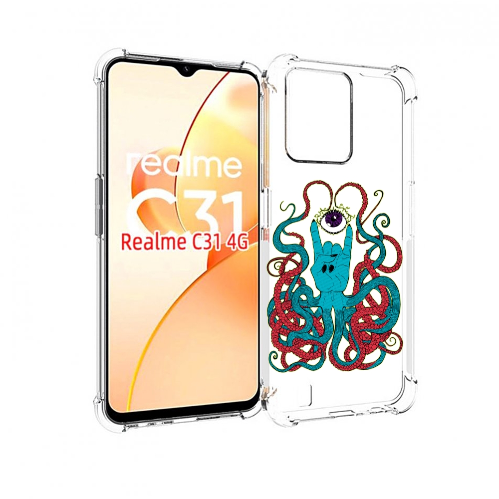 

Чехол MyPads осьминог-рука абстракция для OPPO Realme C31, Прозрачный, Tocco