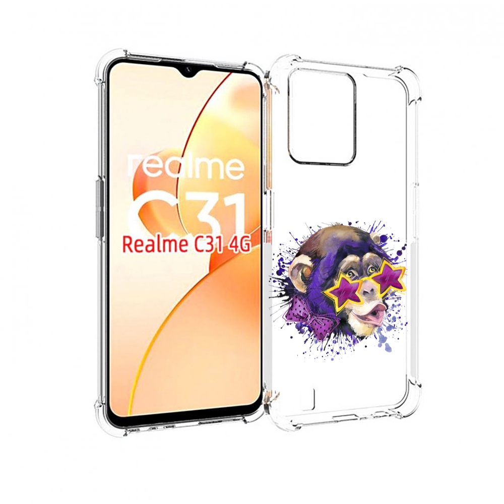 

Чехол MyPads обезьяна в очках для OPPO Realme C31, Прозрачный, Tocco