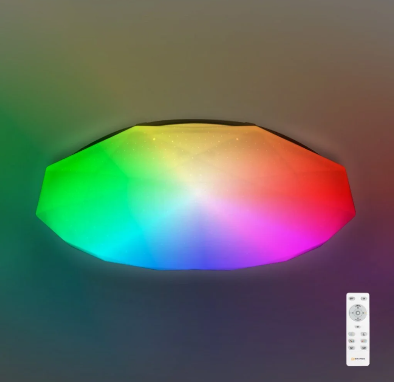 Накладной светильник E-SVET ALMAZ 25W R-345-SHINYWHITE-220-IP44 RGB