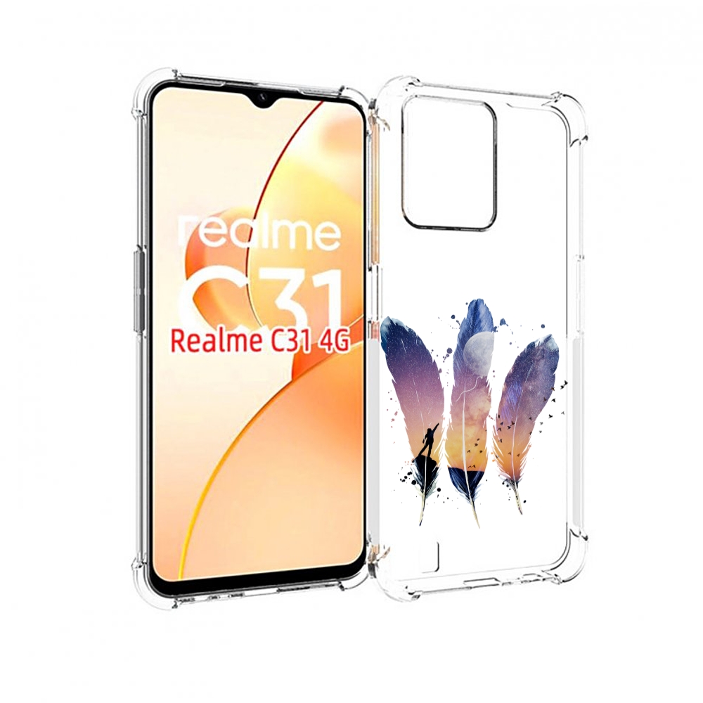 

Чехол MyPads небесные перья для OPPO Realme C31, Прозрачный, Tocco