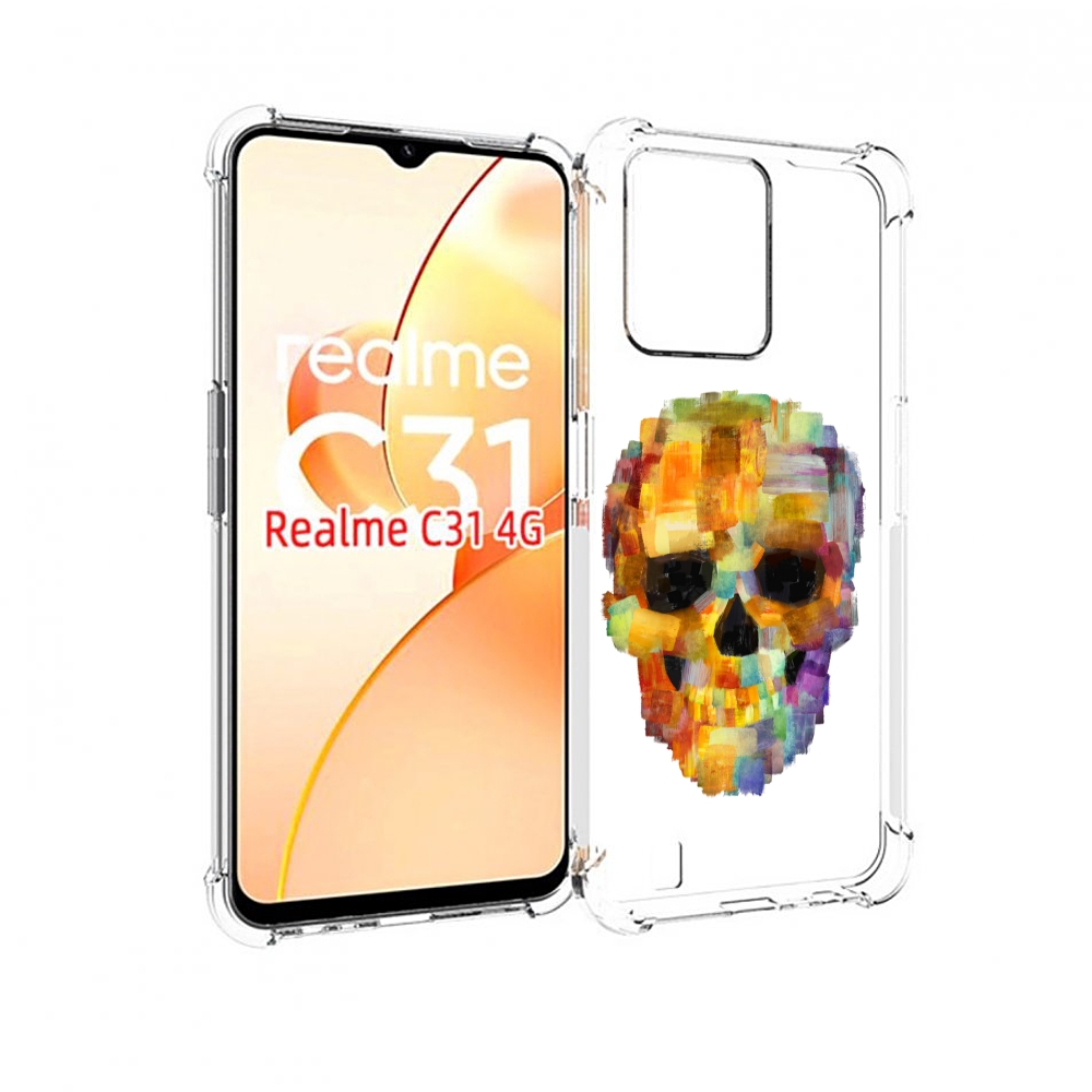 

Чехол MyPads нарисованный череп для OPPO Realme C31, Прозрачный, Tocco