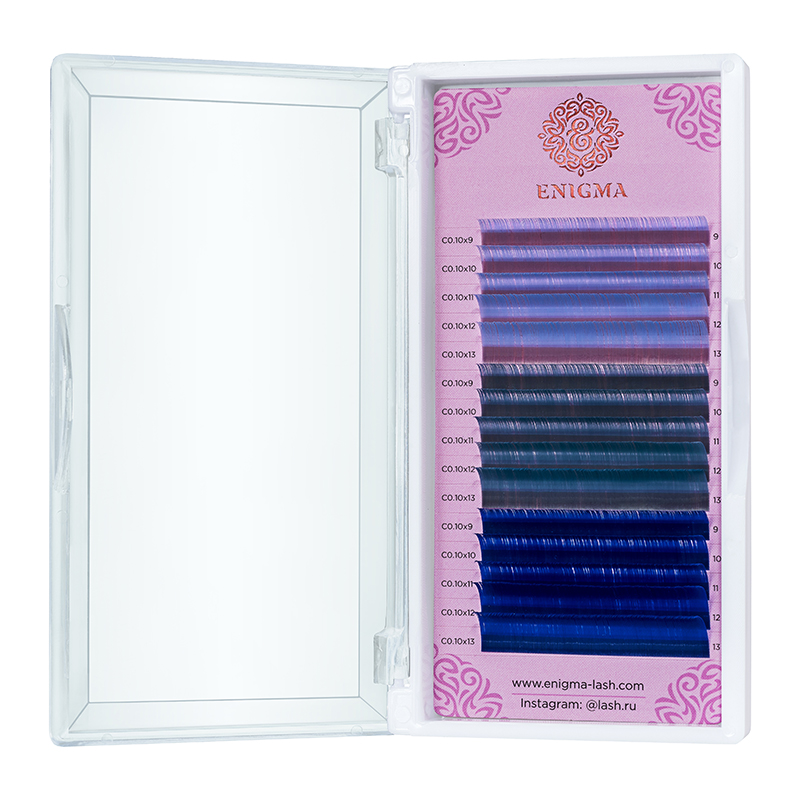 

Ресницы Enigma цветные 0,07 C 9-13 мм Ocean dream 15 линий, Синий