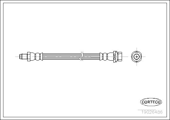 

19026486_Шланг Торм. Зад. L=160 Ford Focus 1.4-2.0 98> Corteco 19026486