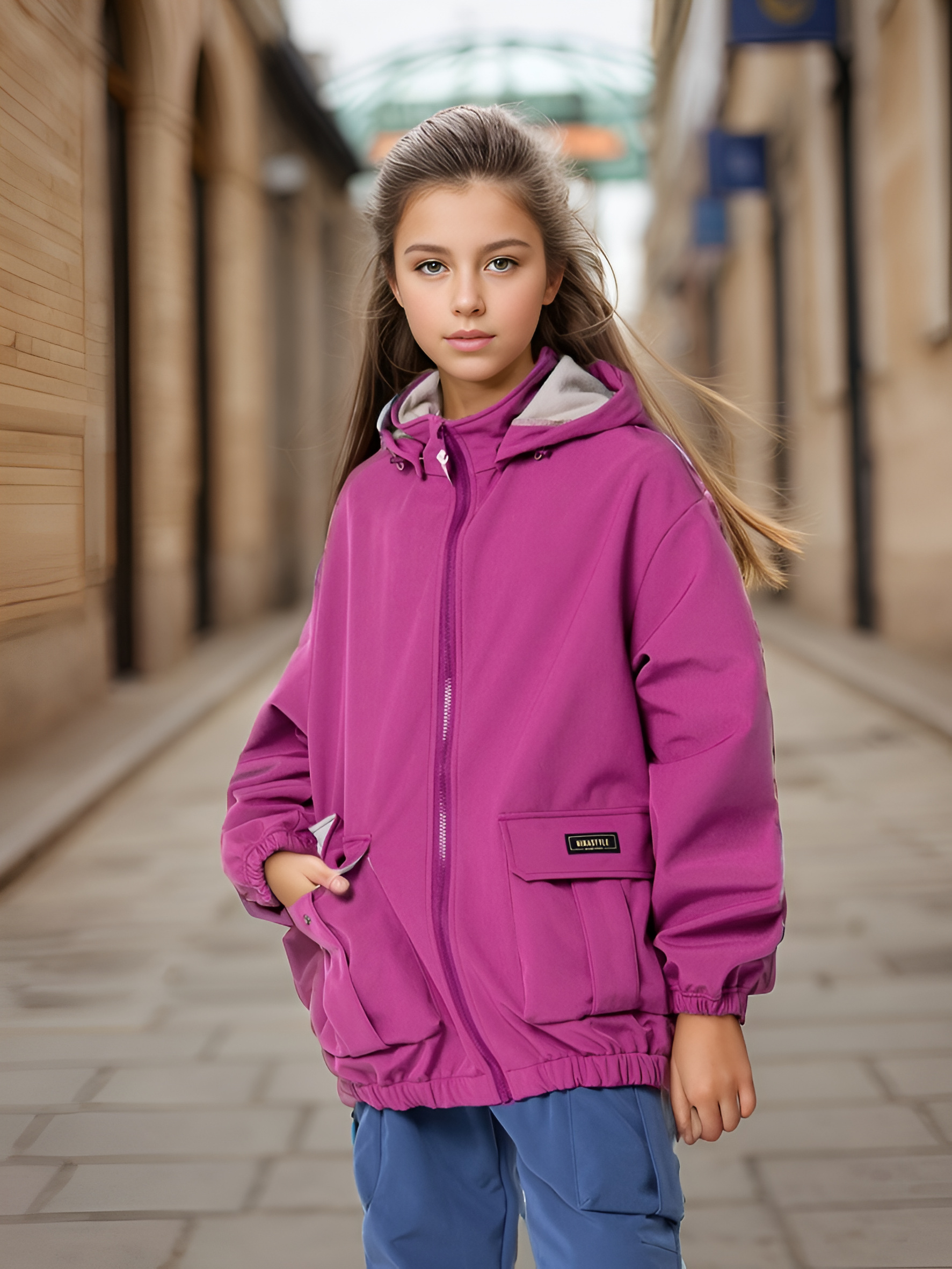 

Ветровка детская NIKASTYLE 4л9024, ягода, 158, Розовый, 4л9024