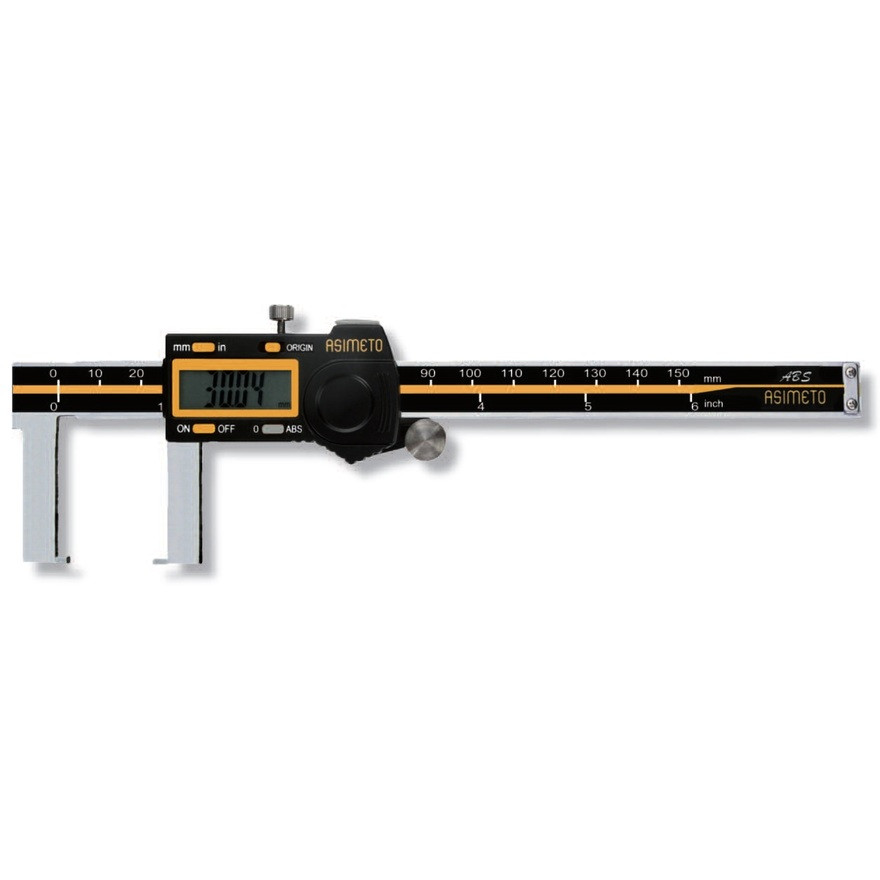 ASIMETO 309-06-3 Штангенциркуль цифровой для измерения наружных канавок 0,01 мм, 0-150 мм,