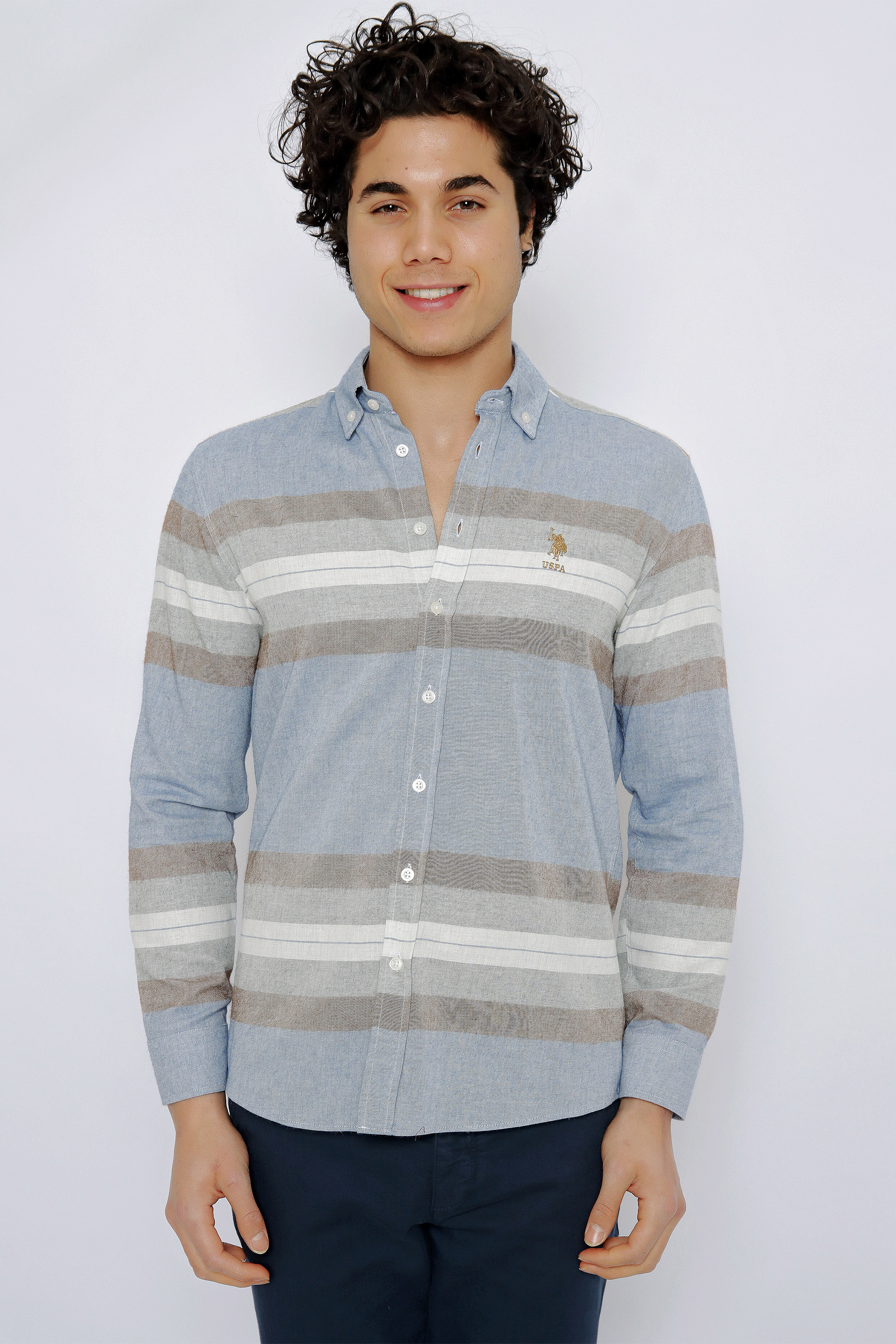 Рубашка мужская US POLO Assn G081GL0040TRAPA разноцветная M 4096₽