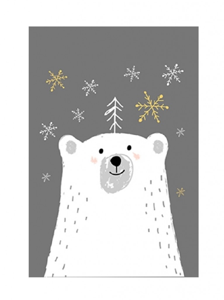 

Алмазная мозаика картина стразами Белый мишка, 15х20 см 50960 00117059, Белый мишка