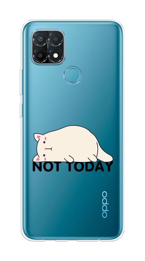 

Чехол на Oppo A15/A15s "Cat not today", Белый;розовый;черный, 254750-1