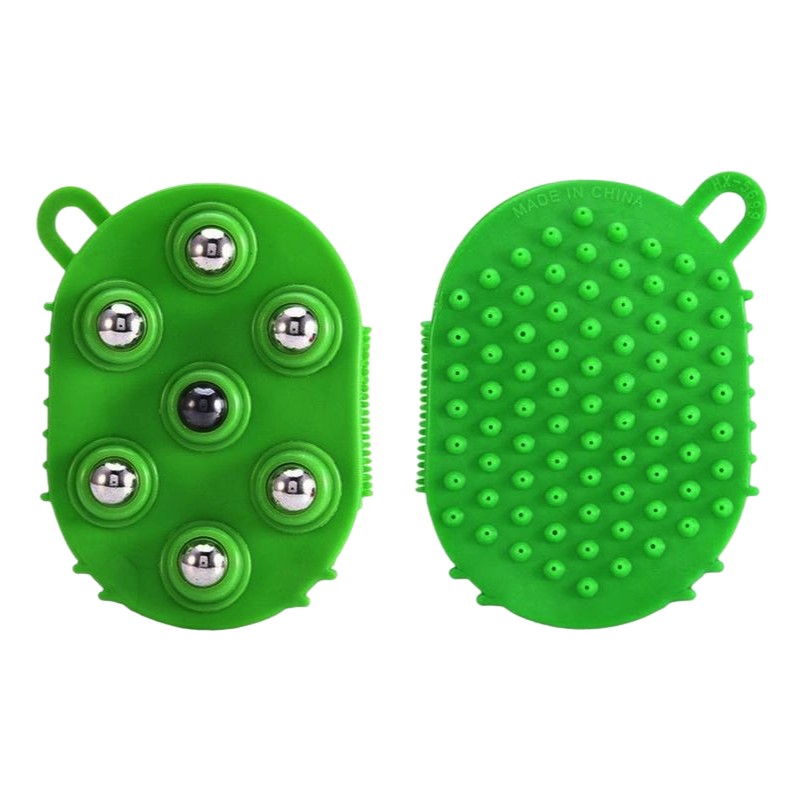 фото Массажер-варежка с 7 массажными шариками цвет: зеленый nobrand