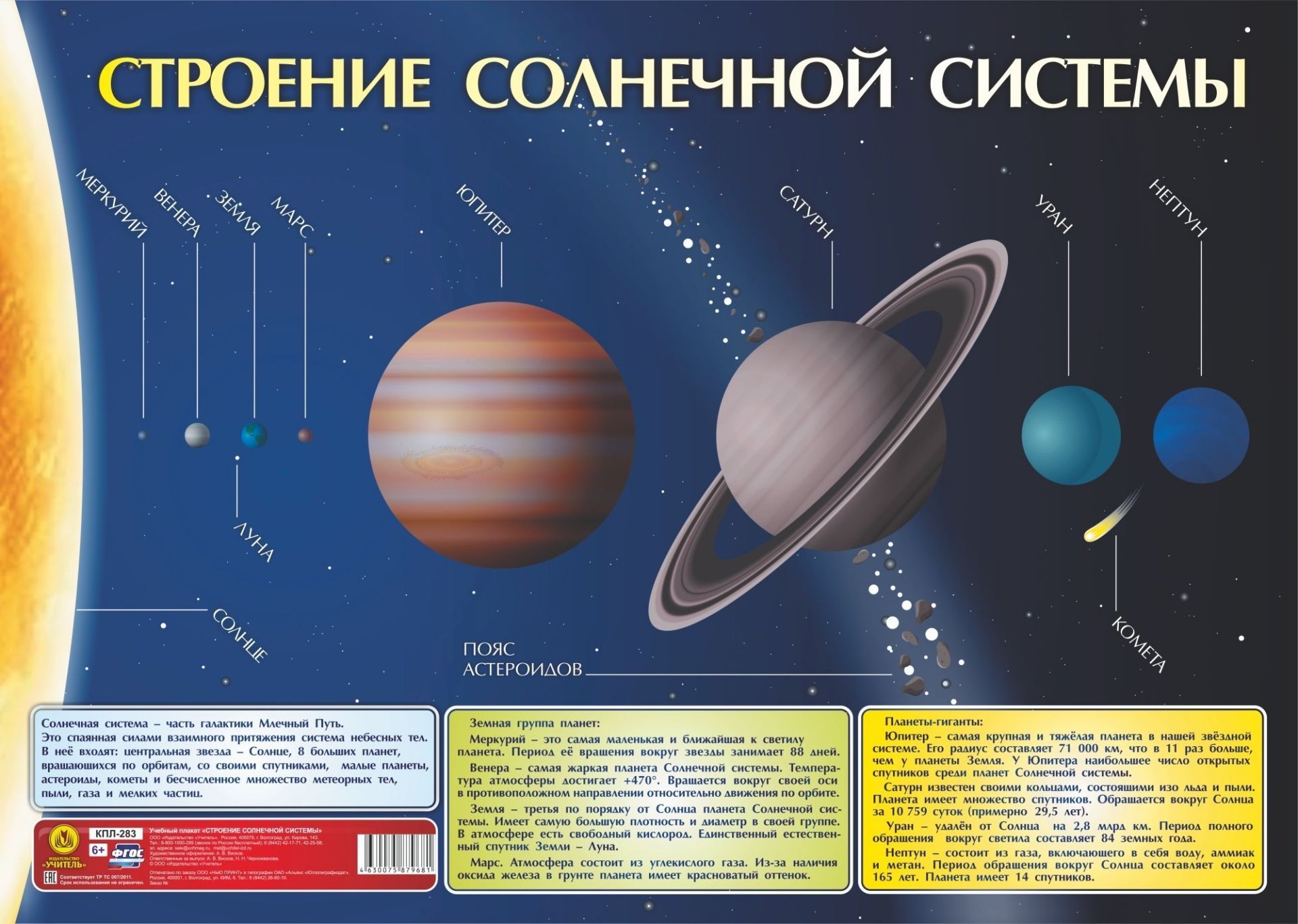 

Строение солнечной системы. Учебный плакат