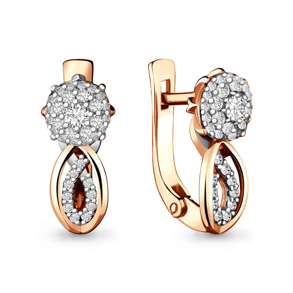 

Серьги из красного золота с бриллиантом Aquamarine 941967к, 941967к_585_кз
