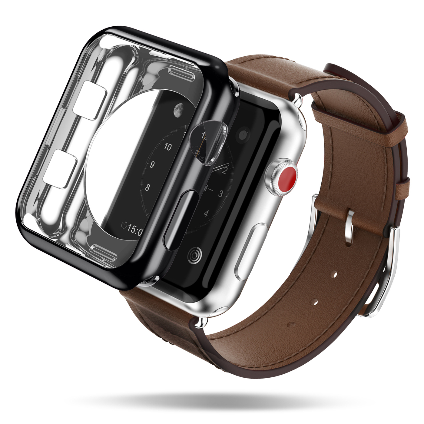 

Чехол силиконовый для Apple Watch 44 мм, Dux Ducis, (2 шт ) черный и прозрачный, Черный;прозрачный, iWatch 44mm 2