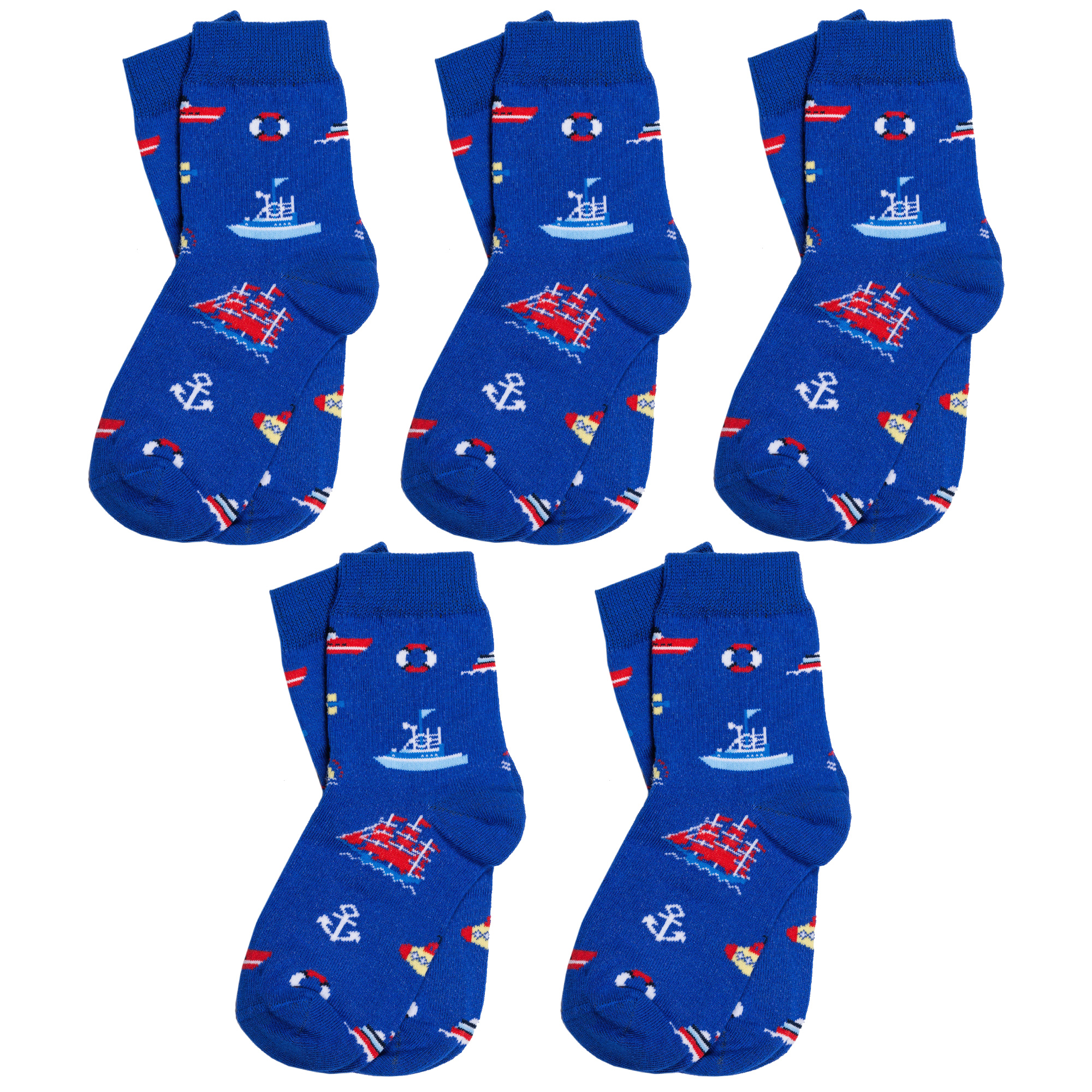 

Носки детские Rusocks 5-Д-43 цв. белый р. 18-20, Синий;красный;белый, 5-Д-43