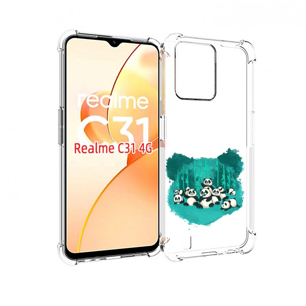 

Чехол MyPads нарисованные панды для OPPO Realme C31, Прозрачный, Tocco