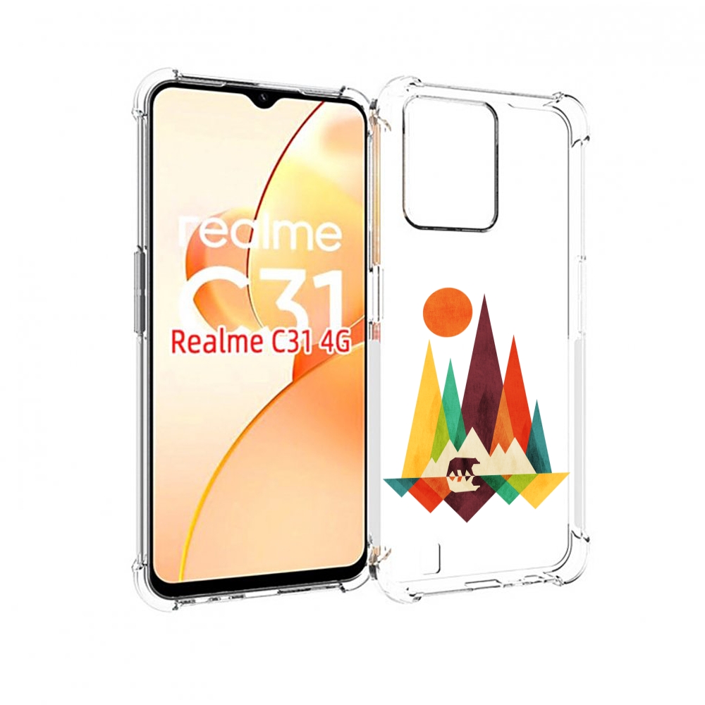 

Чехол MyPads нарисованные горы с медведем для OPPO Realme C31, Прозрачный, Tocco