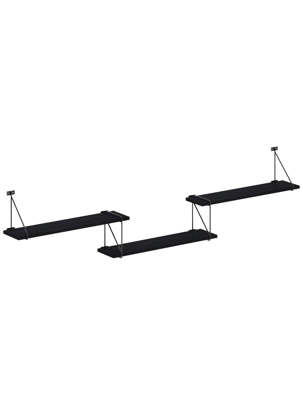 фото Настенная полка с полкодержателями skyland coffee sh4-rod/bar дуб юкон 1780х166х392