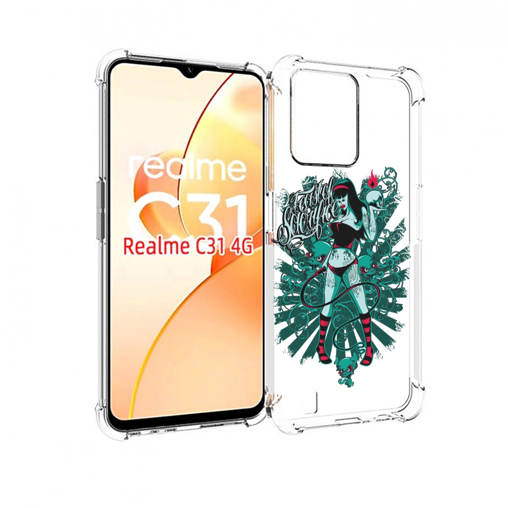 

Чехол MyPads нарисованная девушка в татуировках для OPPO Realme C31, Прозрачный, Tocco