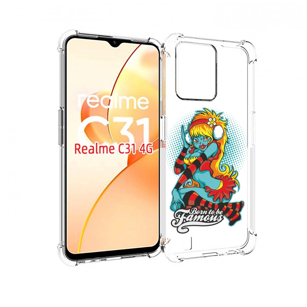 

Чехол MyPads нарисованная девушка в наушниках для OPPO Realme C31, Прозрачный, Tocco