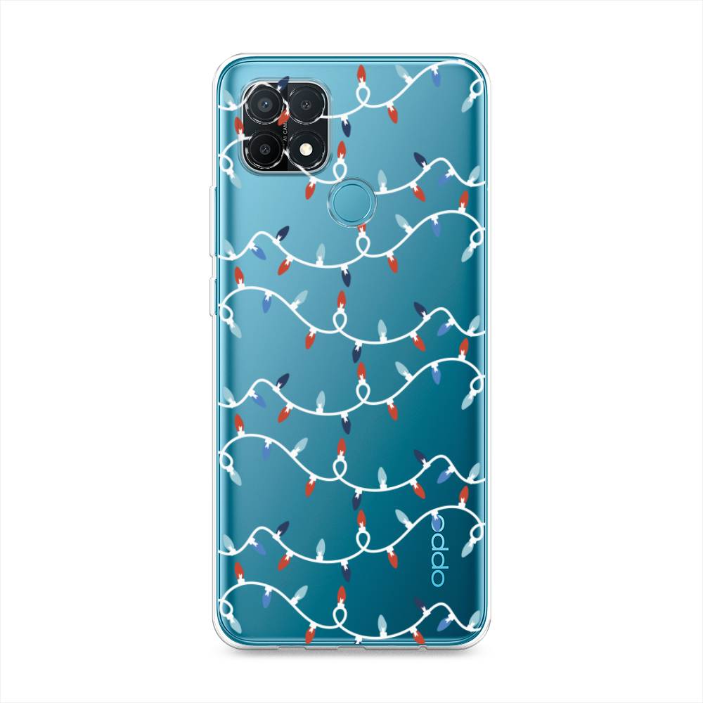 

Чехол для Oppo A15/A15s "Разноцветная гирлянда", Белый;красный;синий, 254750-5